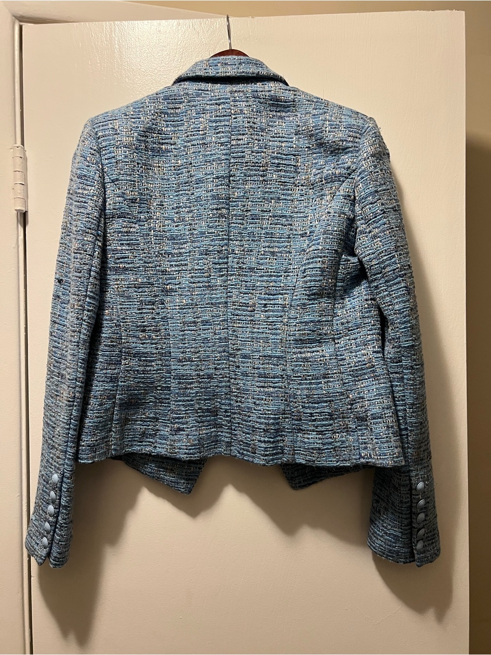L’AGENCE Brooke Multi-Blue Tweed Blazer, Size 2 - Picture 10 of 10